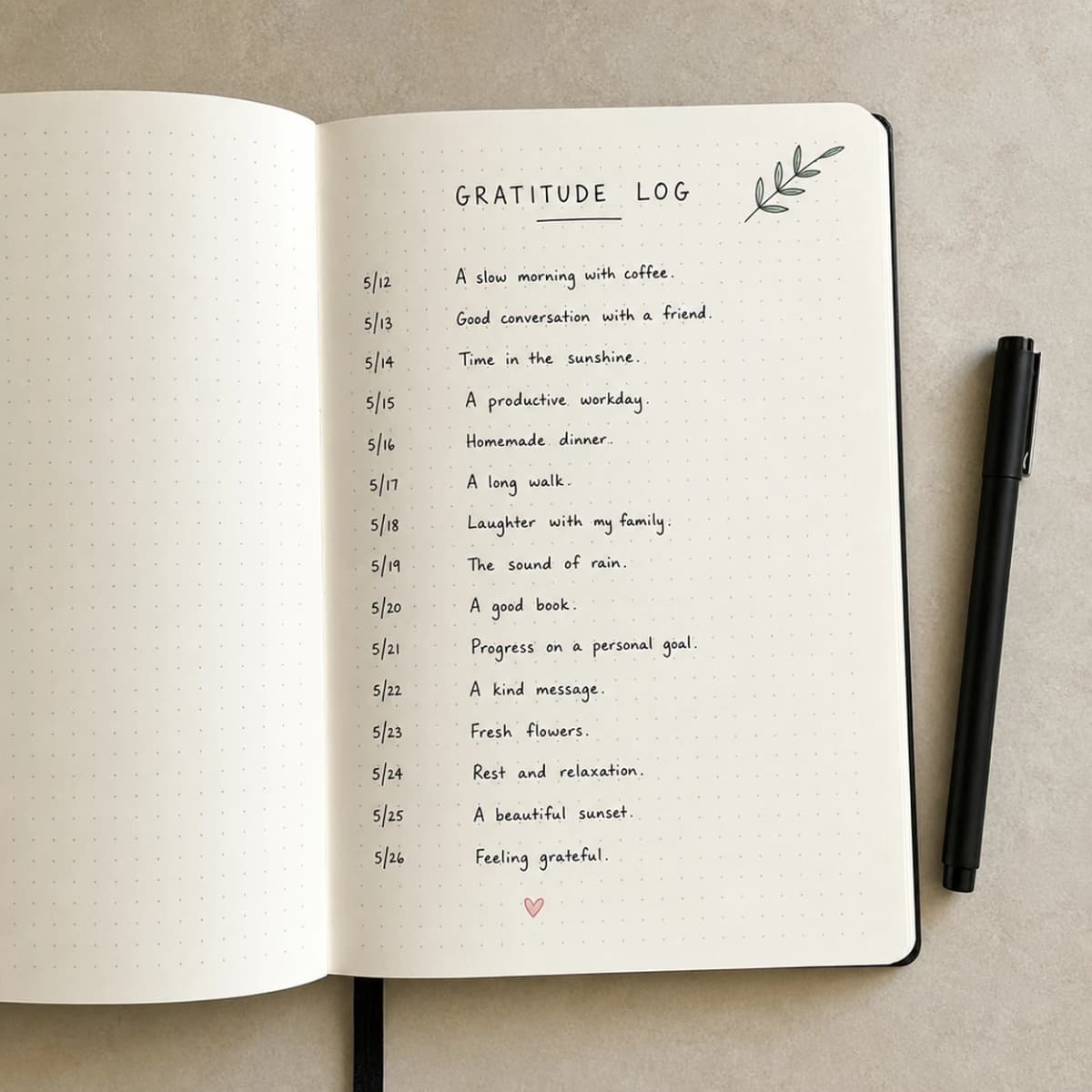 Bullet journal page example 5