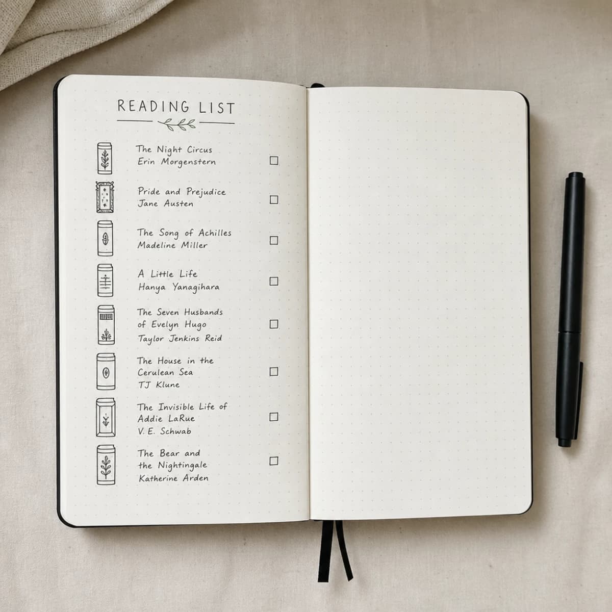 Bullet journal page example 6